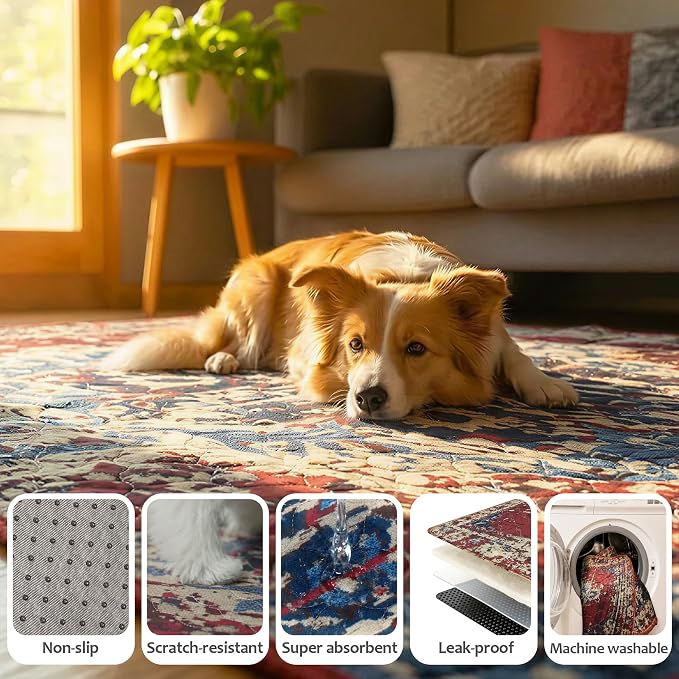 Washable Pee Pads for Dogs, Reusable Puppy Potty Training Pads, Ultra-Absorbent Thick Waterproof Leak-Proof Non-Slip Pads & Mat for Crate, Playpen, Floor, Whelping & Housebreaking , 2 Pack 36"x36"
