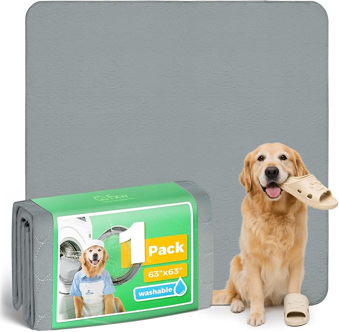 FXW Washable Pee Pads for Dogs, Super Absorbent, 63" Square, 1 Pack | Machine washable, Non-slip backing, Fits 24"H 8-Panel FXW Rollick/Homeplus Playpens