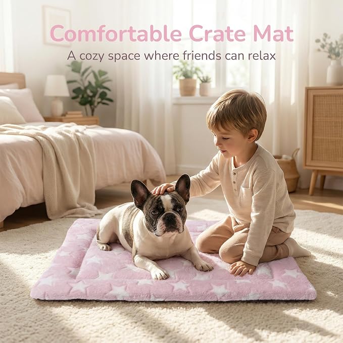 Dog Bed Mat - Soft Crate Pad for Kennel, Durable Pet Bed for Small Dogs & Cats - Comfort Support for Pet Crate, Cage, House