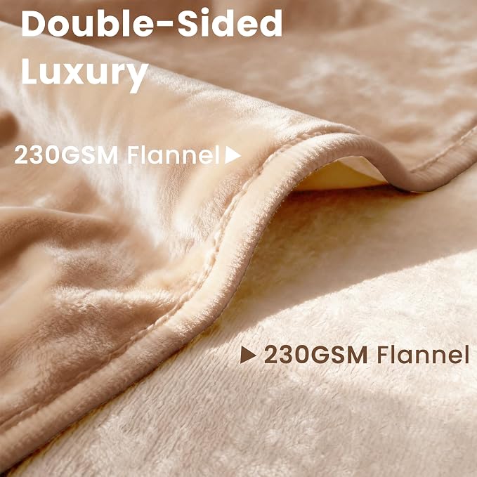 gogobunny Waterproof Blanket for Dogs and Cats, Reversible Flannel Double-Sided Furniture Protector for Couch Sofa Bed Against Spills & Pet Fur (60" x 80", Beige/Cream)