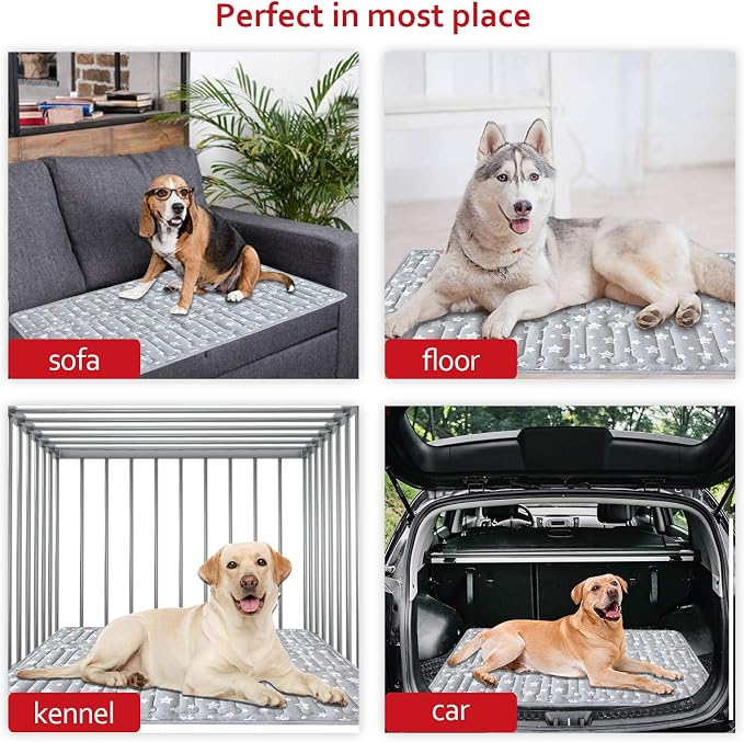 Dog Crate Bed Mat (36" X 23"), Soft Dog Bed Pad Mat with Cute Stars | Personalized Crate Pad, Anti-Slip Bottom, Machine Washable Kennel Pad