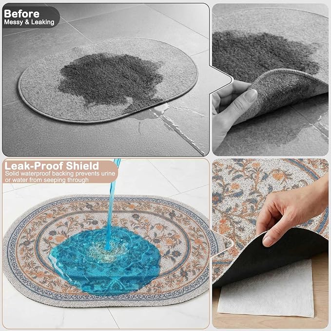 Bienbee Cat Litter Mat, 33" x 22" Dense Trapping Mesh for Litter Boxes | Litter Box Mat with PVC Mesh, Waterproof &Urineproof, Non-Slip Grip, Soft On Kitty Paws and Easy to Clean to Protect Floor
