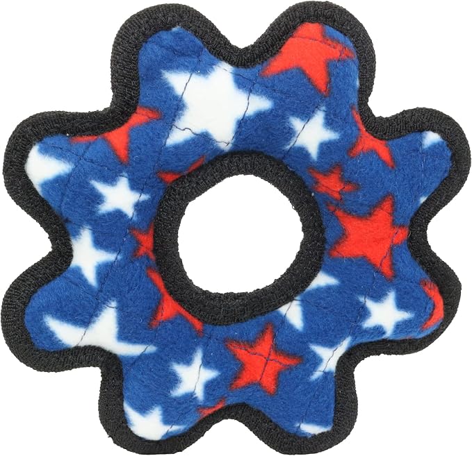 TUFFY® : Gear Ring Dog Toy: Ultra Durable Plush Toy with Multiple Layers & Reinforced Seams, Washable and Floats, Original Construction