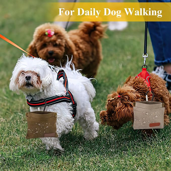 2Pcs Hands Free Dog Treat Pouches for Training, Walking and Outdoor Use | Dog Treat Bag with Carabiner, Hands Free, Auto Closing Pet Treat Pouch for Training,Walking, Hiking