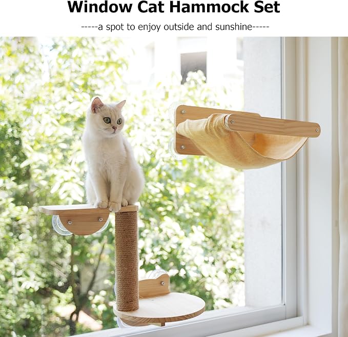 Cat Window Perch for Indoor Cats Suction Cups Mounted Window Bed Hammock