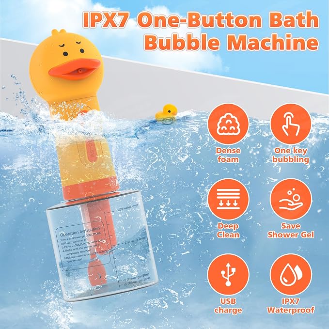 Homrich Electric Dog Soap Dispenser, Automatic Dog Cleaning Foam Machine, Dog Shampoo Sprayer with Brush for Dog and Cat Bathing, Shampoo Foamer for Pet Bathing, Bathroom, Kitchen Sink
