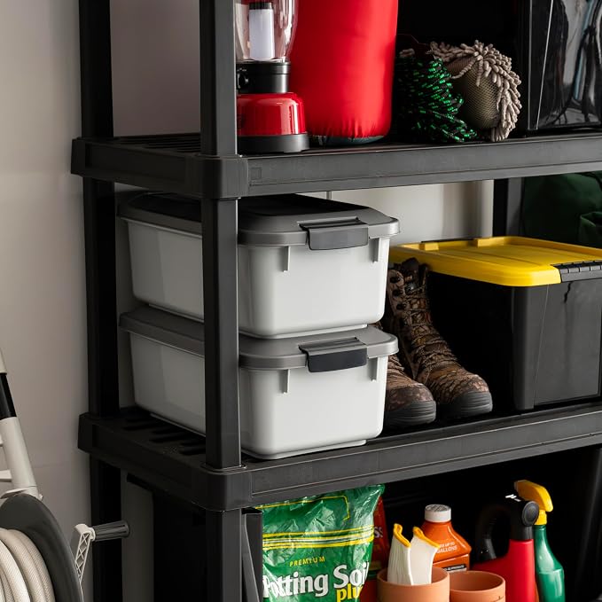 IRIS USA Dog Food Storage Container, 2-Pack, Up to 14 lbs, Gray | Made in the USA, Comes with 2-Cup Sccop, Stacklable, Airtight Seal, BPA-Free, Bird Seed, Cat food, Treats, Keeps Kibble Fresh