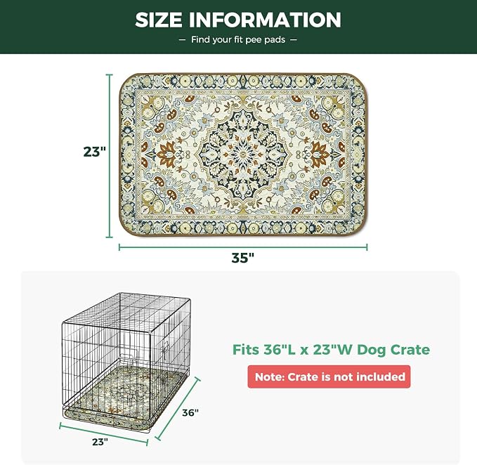 FXW Washable Pee Pads for Dogs, Super Absorbent, 23" x 35", 2 Packs | Machine washable, Non-slip backing