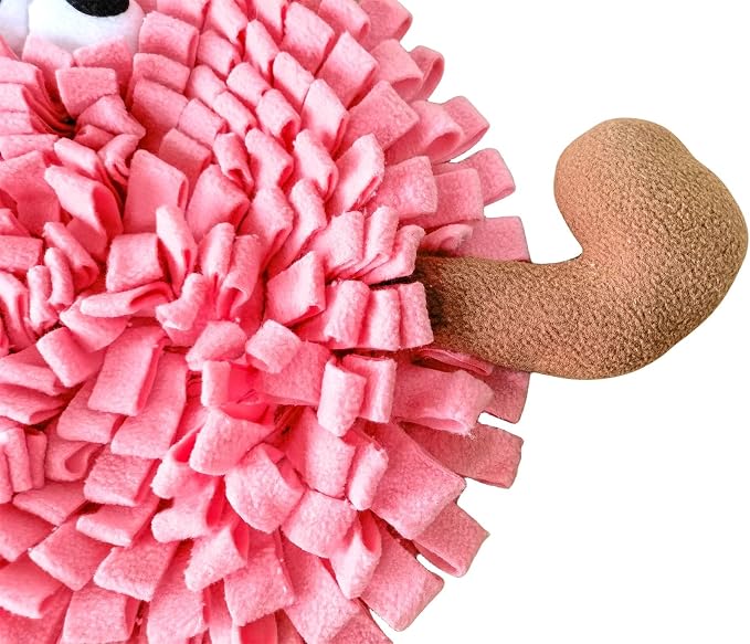 Dog Snuffle Mat Fleece Foraging Fruit Design Mats Small Animals Interactive Feeding Toy Anti Slip Slow Feeder Pet Treat Dispenser for Dogs Rabbits Guinea Pigs (Peach)