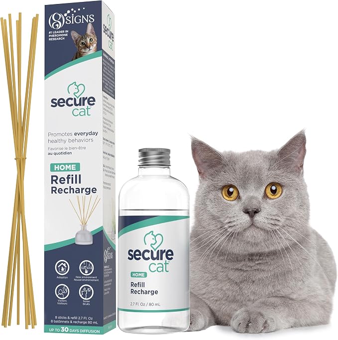 SIGNS SecureCat Pheromone Home Stick Diffuser Refill, Provides 30 More Days of Natural Support for an Environment of Calm and Well-Being, Helping Relieve Any Feeling of Anxiety and Stress