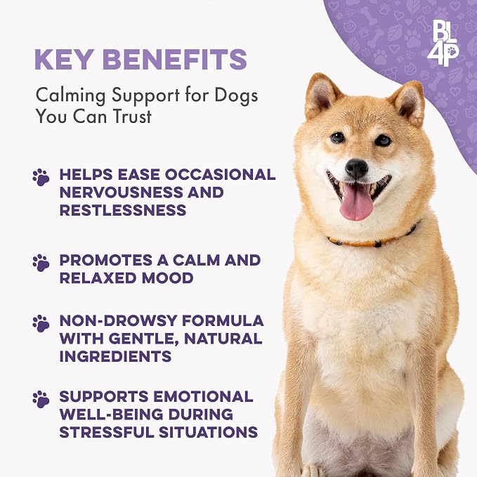 BestLife4Pets Pet Relax Dog Calming Anxiety Relief - 400 Pills | Long-Lasting Dog Relaxants for Stress Relief, Natural Solution for Separation Anxiety, Travel, Thunderstorms, and Fireworks