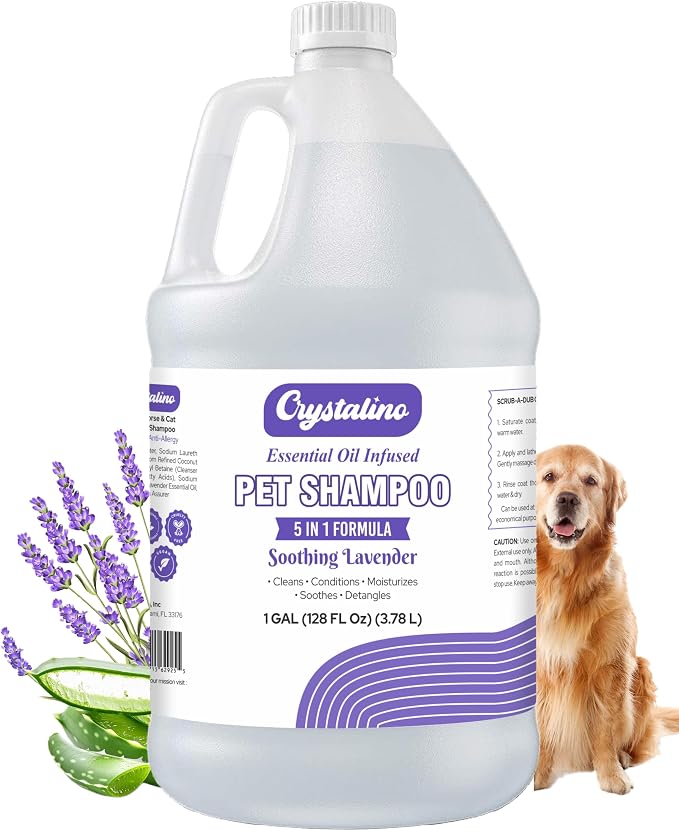 Dog Shampoo Conditioner - Lavender - (1 Gallon) Pet Shampoos for Dogs, Oatmeal Dog & Puppy Shampoo Sensitive Skin and Itchy Skin Relief, Bath Supplies for Dogs Wash, Moisturizing for Pets
