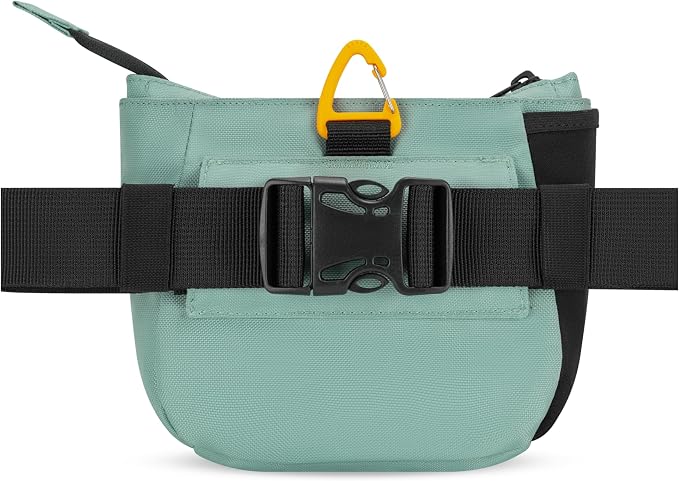 Backcountry Day Bag | Dog Training Treat Pouch | Eco-Friendly Recycled Fabric Fanny Pack with Zipper Closure, Built-in Poop Bag Dispenser & Adjustable Waist Belt (Surf)