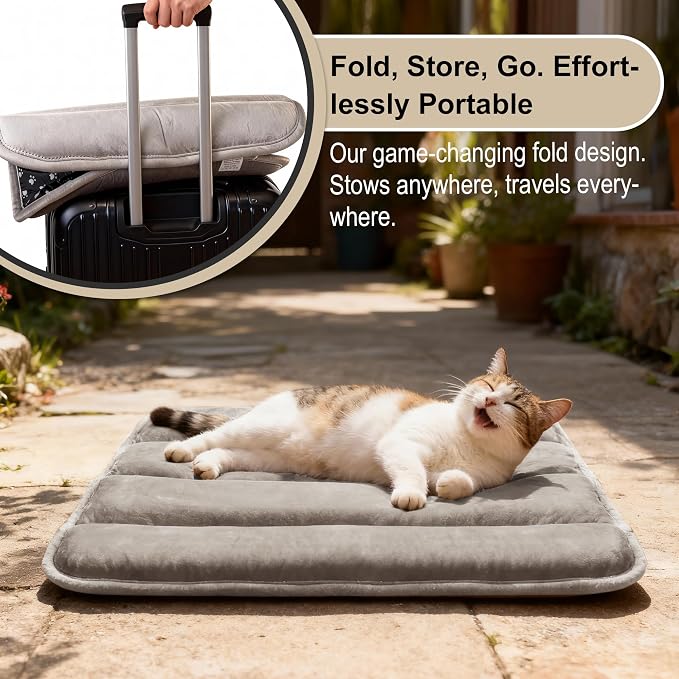 pobopobo Dog Crate Pad, Ultra Soft & Anti-Slip Kennel Mat, Secure Fit for Metal Crates & Dog Cages, Washable Cozy Bed for Small Medium Large Dogs (Light Brown, XS(18"*12"*1.5"))