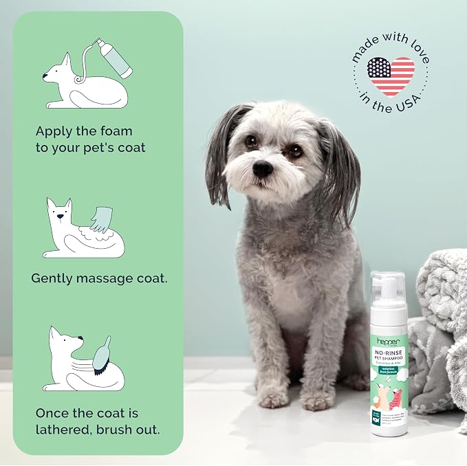 Hepper Waterless No Rinse Dry Shampoo for Dogs & Cats - 8oz