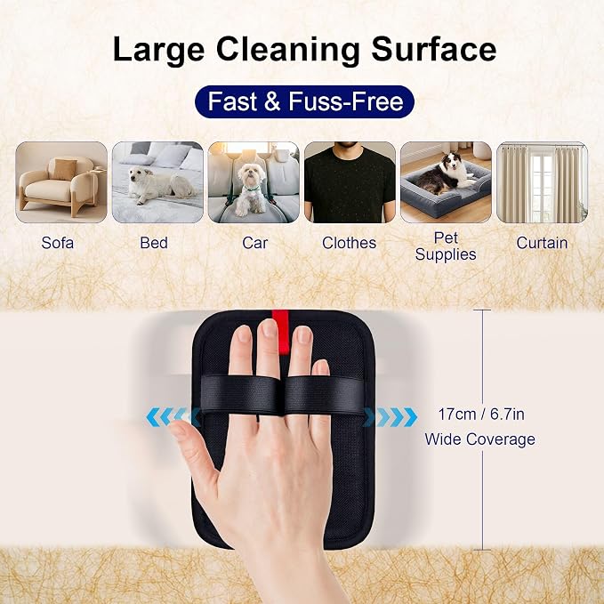 4PCS Electrostatic Pet Hair Removal Gloves Brush, 6.7x5.1 Reusable Static Remover for Cat Dog Hair, Grooming Glove for Couch, Furniture, Carpet, Car Seat, Fast Animal Fur Removal Mitt Tool