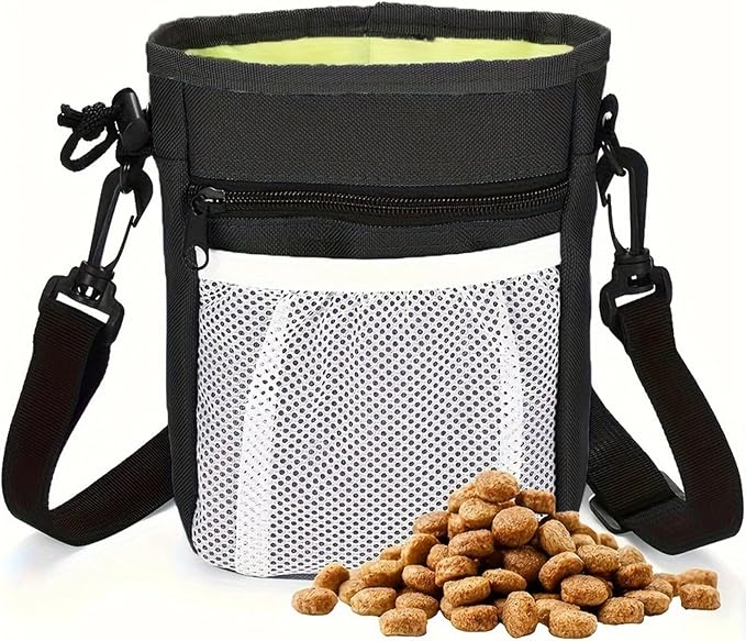 Dog Treat Pouch for Training – Waterproof Dog Training Bag | Dog Training Pouch Quick Drawstring Access, Built-in Poop Bag Dispenser, 4 Ways to Wear – The Ultimate Hands-Free Treat Bag