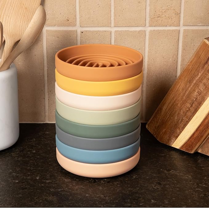 Should We Go? Slow Feeder Dog Bowls - Medium Size Silicone Slow Eating Dog Bowl for Puppies & Dogs with Suction Cup -Dishwasher-Safe, Lick Mat Design, Reduces Gulping,for All Breeds,7.5”x1.5”- Honey