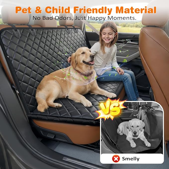URPOWER 900D Heavy Duty Scratch Proof Dog Car Seat Cover for Pets 100% Waterproof Seat Cover Hammock Nonslip Durable Soft Back Seat Covers for Cars and SUVs