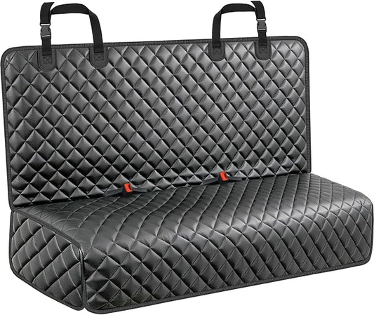 URPOWER PU Leather Dog Car Seat Cover for Back Seat, Waterproof Non-Slip Bench Seat Protector for Dogs, Easy-Clean Scratch-Resistant Pet Seat Cover for Full-Size SUVs & Pickup Trucks
