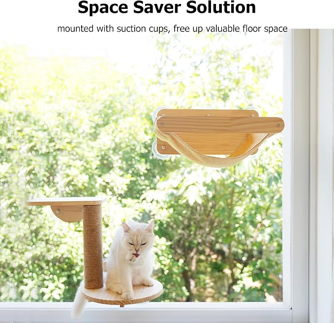 Cat Window Perch for Indoor Cats Suction Cups Mounted Window Bed Hammock