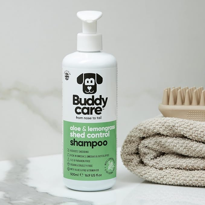 Buddycare Shed Control Dog Shampoo Aloe & Lemongrass Scented | with Aloe Vera and Pro Vitamin B5 (50.72oz)
