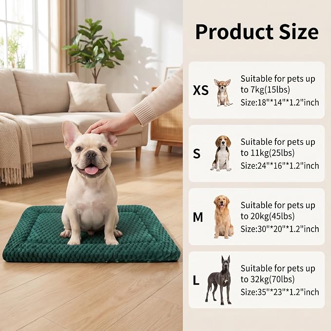 Dog Bed Mat - Durable & Cute Crate Dog Beds for Small Dogs & Cats, Comfortable Kennel Pad for Home, Crate & Travel
