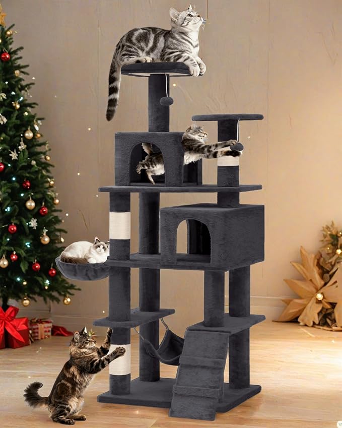 YITAHOME Cat Trees for Large Cats, Sturdy 75 inch Cat Tower | Cat Tower for indoor cats large adult with Scratching Post, Hammock, Cat Condo