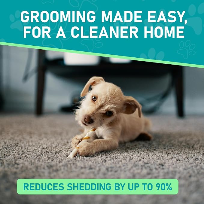 Maxpower Planet Hair Brush - Double Sided Shedding, Dematting Undercoat Rake for Dogs and Cats - Extra Wide Dog Grooming Brush, Reduce Shedding by 95%, Turquoise (Pack of 2)