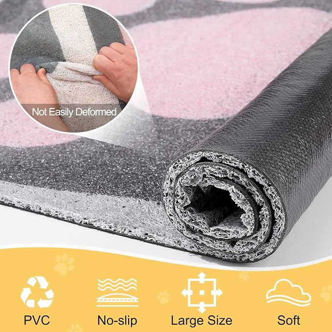 Unicorn Catcher Large Cat Litter Mat, 33.5"x22.4" Litter Trapping Mat | Kitty Litter Mat With Soft PVC Loop Mesh And Non-Slip Backing For Easy-Clean Floor Protection And Home Decor