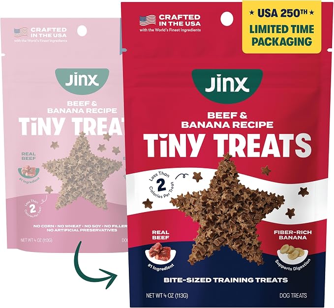 Jinx Dog Training Treats, Bite-Sized Training Treats for Dogs, Beef, 4oz | 1 Pack Healthy Dog Treats Training with Grass-Fed Beef, Vitamins for Immunity & No Fillers for Puppies, Adults & Seniors