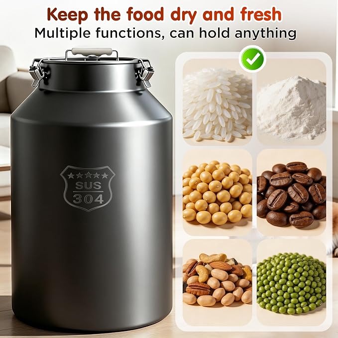 IPOW 48 lb Large 304 Stainless Steel Dog Food Bin with Airtight Lid, Pet Food Container for Dogs & Cats, Keep Fresh, Easy to Clean