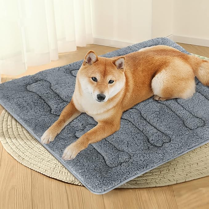 Dog Bed Crate Mat(36" X 23") 2 Pack, Soft Plush Dog Bed Pad | Machine Washable Crate Pad, Dog Sleeping Mat with Anti Slip Bottom, Grey