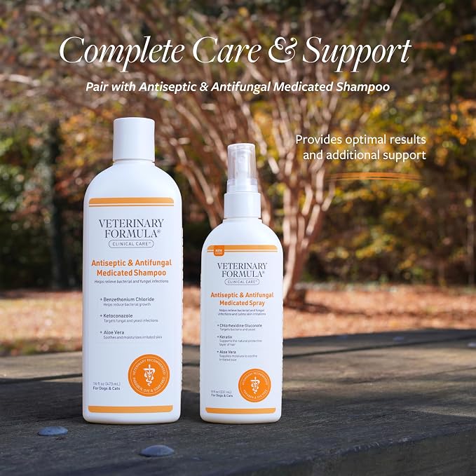 Veterinary Formula Clinical Care Antiseptic & Antifungal Spray, 8 fl oz | Helps Soothe Red, Scaly & Greasy Skin
