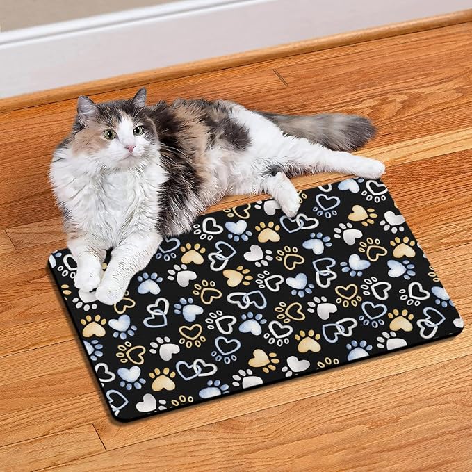 Dog Mat Pet Feeding Mat for Food and Water Absorbent 20x12in Quick Dry Dog Water Bowl Mat