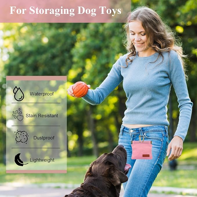 2Pcs Hands Free Dog Treat Pouches for Training, Walking and Outdoor Use | Dog Treat Bag with Carabiner, Hands Free, Auto Closing Pet Treat Pouch for Training,Walking, Hiking