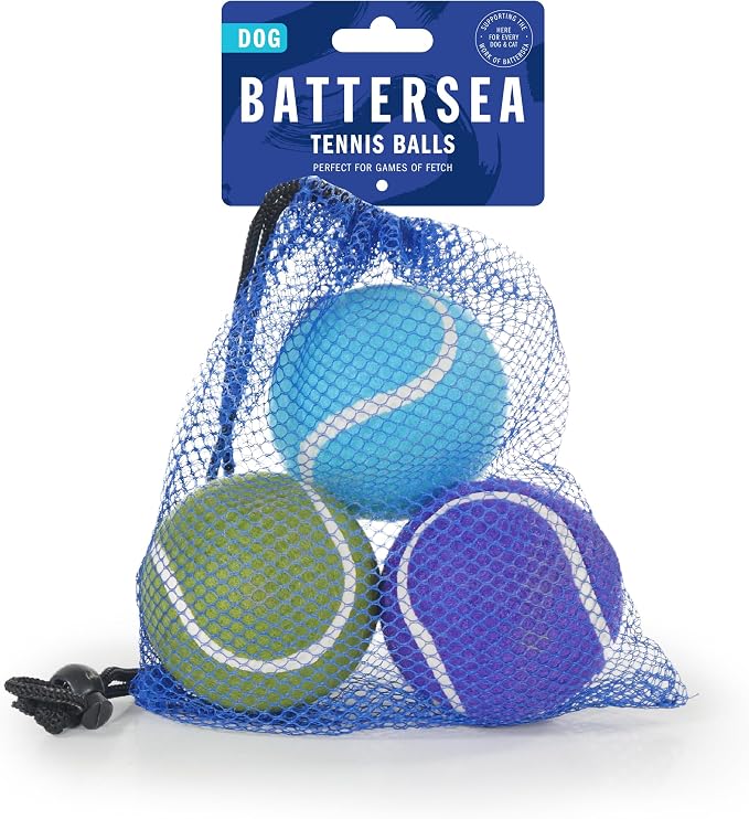 Rosewood Battersea Tennis Balls, Dog Toys, Blue & Green, 6.5cm x 6.5cm