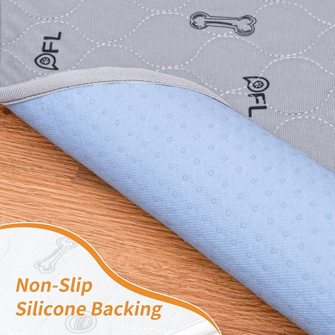 Washable Pee Pads for Dogs, 2Pack Puppy Pads Washable with Bone Print,Absorbent Reusable Whelping Pads Non-Slip Dog Mats for Floor Protector, Couch Cover, Crate, Potty Training 31x36 | Reusable, Waterproof, Machine Washable Dog Pads for Whelping, Potty...
