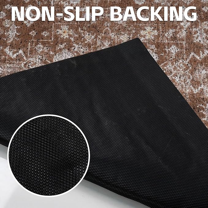 Cat Litter Mat Litter Trapping Mat, 40"x30" Waterproof Urine Proof Litter Box Mat Catcher Mat Non-Slip Washable for Kitty Kitten, Brown