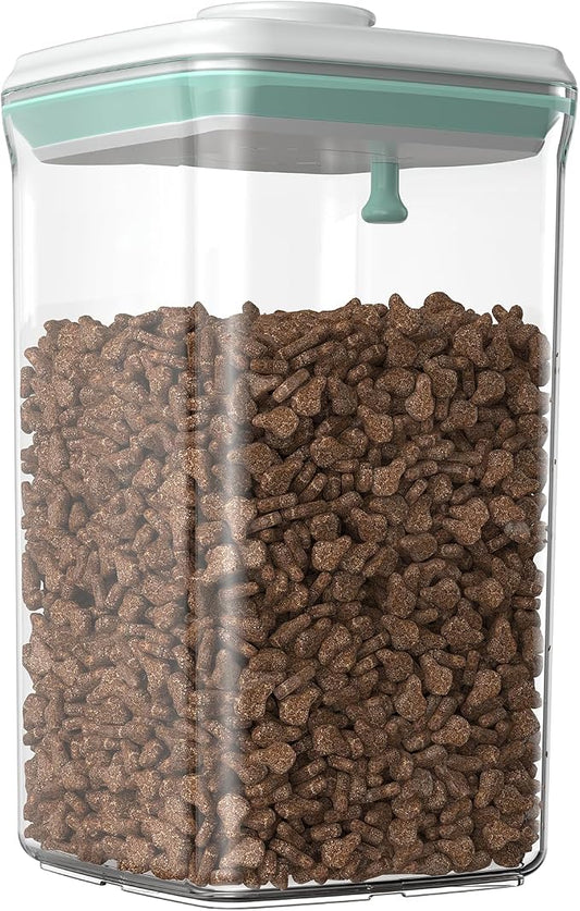 Dog-Cat POP Treat-Airtight jar-Container - 2.2 Qt/2 L | Stackable One-Touch Opening | For Snacks Candy Salt Herbs Spices | BPA-Free