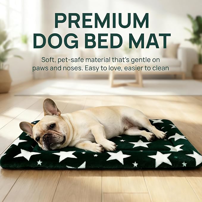 Dog Bed Mat - Soft Crate Pad for Kennel, Durable Pet Bed for Small Dogs & Cats - Comfort Support for Pet Crate, Cage, House