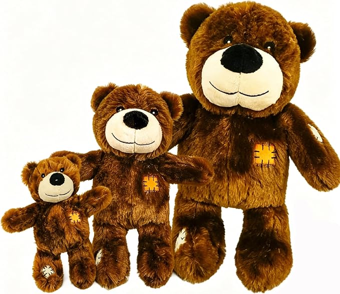 3 Packs Squeaky Dog Toys, Cute Teddy Bear Plush Puppy Compan Toys with Squeakers, Durable Stuffed Animal Chew Toys for Small Medium Large Dogs, Perfect Pet Teething & Interactive Play Gifts