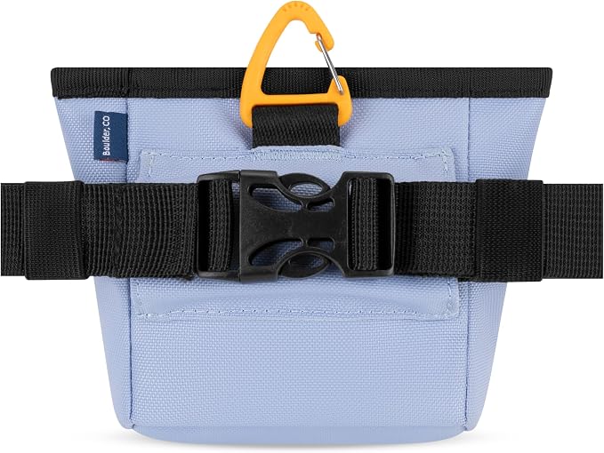 Goodie Treat Bag, Dog Treat Training Pouch | Magnetic Closure | 3 Ways to Wear | Hands-Free Waist Belt | Water-Resistant Recycled Vegan Fabric (Blue Heron)