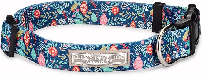 Lucky Love Dog - Adjustable Dog Collar with Easy Click Buckle for Large Dogs, Durable, & Comfortable for Male & Female Dogs, Pet Collar for Puppies & Adult Ones - Sweet Holiday, Large