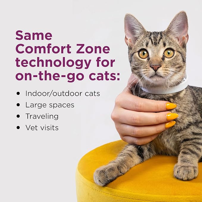 Comfort Zone Cat Calming Collar Value Pack: 4 30-Day Collars | Reduce cat stress, for adult cats, breakaway design, adjustable size, drug & fragrance free, expert recommended, 24/7 calming