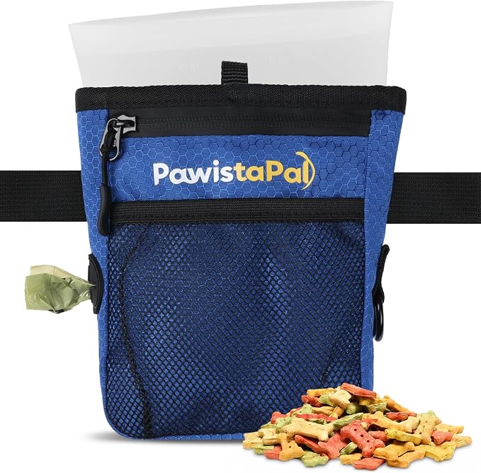 Dog Treat Pouch for Pet Training, One-Hand Magnetic Closure, Hands-Free Treat Bag with Silicone Liner, No Mess No Smell