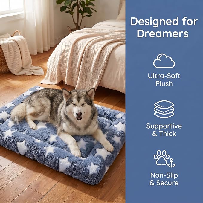Dog Bed Mat - Reversible Dog Crate Bed Mats, Soft & Breathable Kennel Pad, Durable Crate Bed for Small Medium Large Dogs & Cats