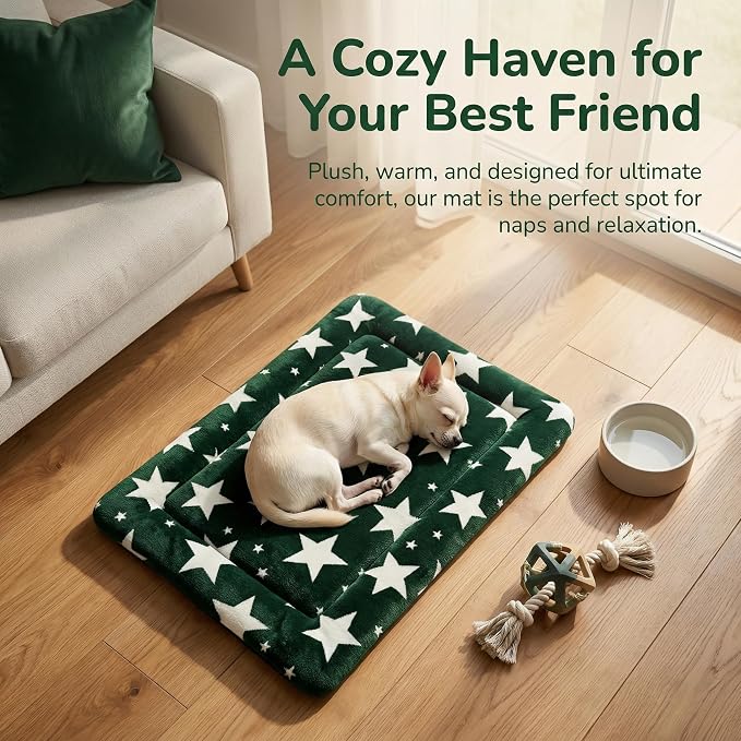 Dog Bed Mat - Soft Crate Pad for Kennel, Durable Pet Bed for Small Dogs & Cats - Comfort Support for Pet Crate, Cage, House