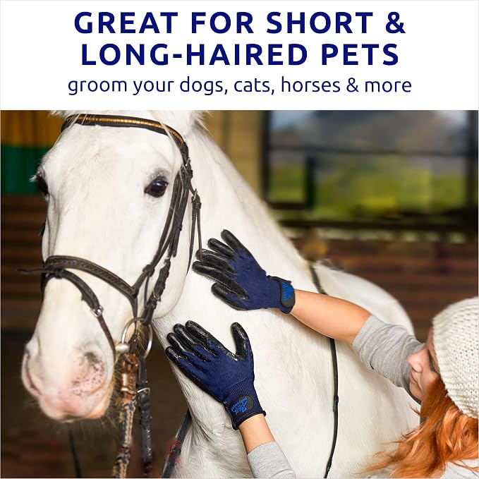 Pat Your Pet Grooming Gloves - Cat & Dog Hair Remover Glove for Deshedding Long and Short Fur