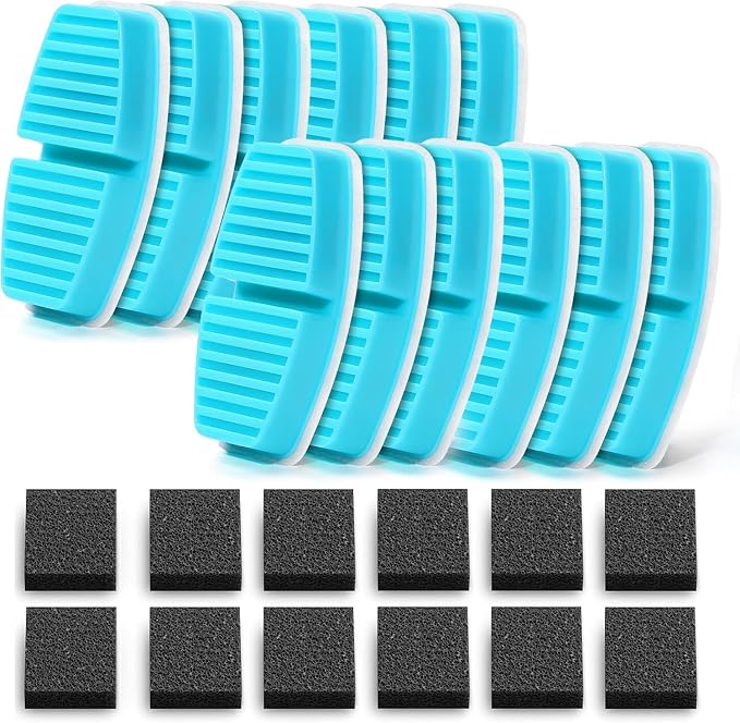 FOFNON Cat Water Fountain Filters: 24 Cat Fountain Filter - ONLY for Battery Operated Cat Water Fountain - 12 Pieces of Filters + 12 Pieces Sponges of Cat Fountain Cordless